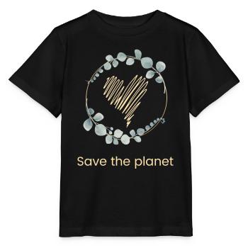 Save The Planet - Stanley/Stella Kinder T-Shirt MINI CREATOR  - Schwarz - Vorne - Mikhail (115cm)