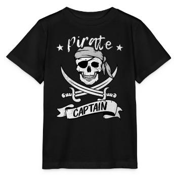 Pirates capitaine pirate pavillon pirate navigateur pirate - T-shirt bio MINI CREATOR Stanley/Stella Enfant - noir - Devant - Mikhail (115cm)