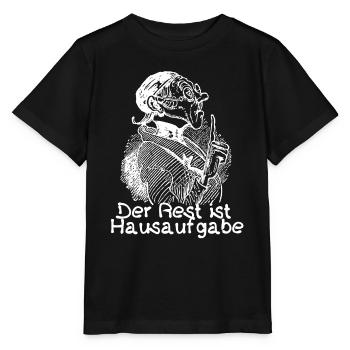 Der Rest ist Hausaufgabe | Busch Lehrer Lämpel - Stanley/Stella Kinder T-Shirt MINI CREATOR  - Schwarz - Vorne - Mikhail (115cm)