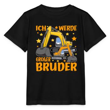 Grosser Bruder Bagger Ich Werde Großer Bruder - Stanley/Stella Kinder T-Shirt MINI CREATOR  - Schwarz - Vorne - Mikhail (115cm)