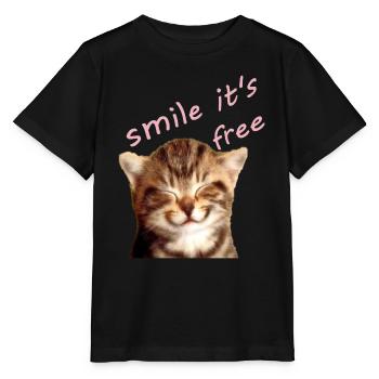 a kitten - Stanley/Stella MINI CREATOR Kids’ T-Shirt - black - Front - Mikhail (115cm)
