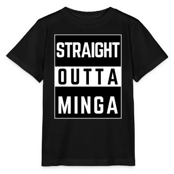straight outta minga - Stanley/Stella Kinder T-Shirt MINI CREATOR  - Schwarz - Vorne - Mikhail (115cm)