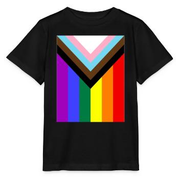 Drapeau de la fierté arc-en-ciel - T-shirt bio MINI CREATOR Stanley/Stella Enfant - noir - Devant - Mikhail (115cm)