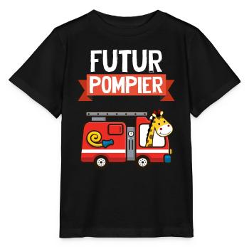 Mon Petit Pompier Adoré Cadeau Garçon Bébé - T-shirt bio MINI CREATOR Stanley/Stella Enfant - noir - Devant - Mikhail (115cm)