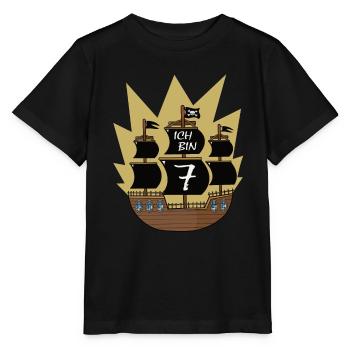 7. Geburtstag Piraten - Stanley/Stella Kinder T-Shirt MINI CREATOR  - Schwarz - Vorne - Mikhail (115cm)