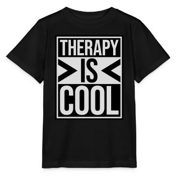 therapy is cool Quote - Stanley/Stella MINI CREATOR Kids’ T-Shirt - black - Front - Mikhail (115cm)