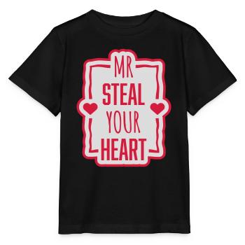 Mr steal your heart - Stanley/Stella MINI CREATOR Kids’ T-Shirt - black - Front - Mikhail (115cm)