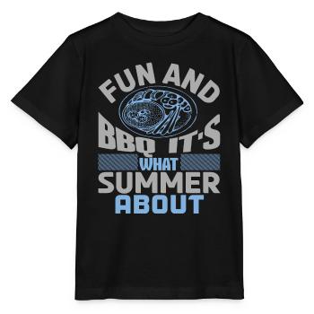 FUN AND BBQ IT IS WHAT SUMMER ABOUT - Stanley/Stella MINI CREATOR Kids’ T-Shirt - black - Front - Mikhail (115cm)