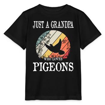 Juste un grand-père qui aime les pigeons - T-shirt bio MINI CREATOR Stanley/Stella Enfant - noir - Devant - Mikhail (115cm)