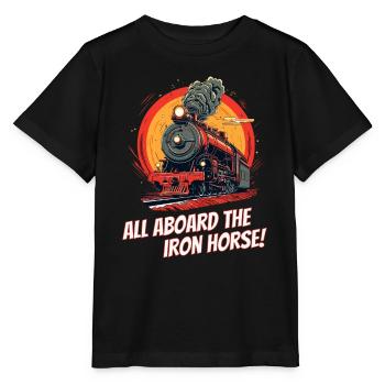 Tous à bord de l’Iron Horse - T-shirt bio MINI CREATOR Stanley/Stella Enfant - noir - Devant - Mikhail (115cm)