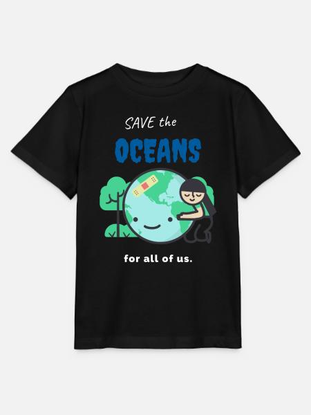 1 seul but :proteger les océans, sauver la planete - T-shirt MINI CREATOR barn från Stanley/Stella - svart