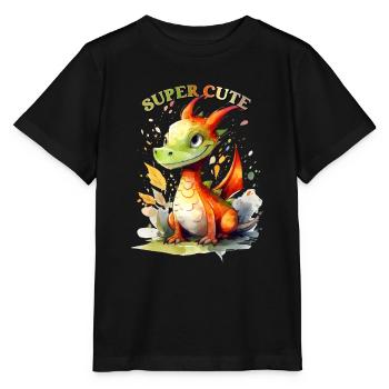 Super Cute Dragon - Super süßer Drache - Stanley/Stella Kinder T-Shirt MINI CREATOR  - Schwarz - Vorne - Mikhail (115cm)