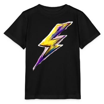Éclair Flash Stylisé - T-shirt bio MINI CREATOR Stanley/Stella Enfant - noir - Devant - Mikhail (115cm)