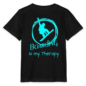 Boarding is my Therapy - Stanley/Stella Kinder T-Shirt MINI CREATOR  - Schwarz - Vorne - Mikhail (115cm)