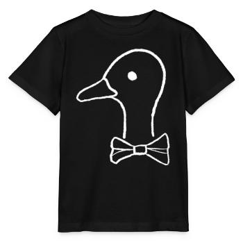 Canard avec noeud papillon - T-shirt bio MINI CREATOR Stanley/Stella Enfant - noir - Devant - Mikhail (115cm)