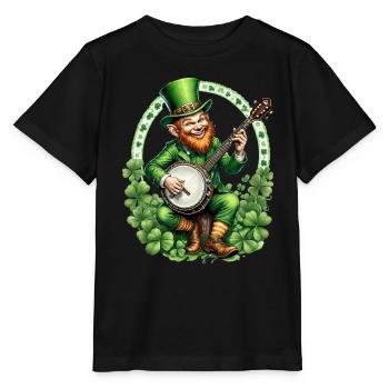 Leprechaun Banjo Player I Irish Music I St. - Stanley/Stella MINI CREATOR Kids’ T-Shirt - black - Front - Mikhail (115cm)