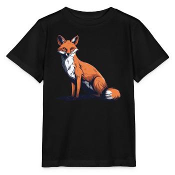 Nature-loving fox - Stanley/Stella MINI CREATOR Kids’ T-Shirt - black - Front - Mikhail (115cm)
