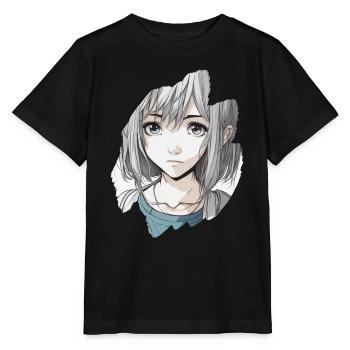 Anime Teenage Girl Gris - T-shirt bio MINI CREATOR Stanley/Stella Enfant - noir - Devant - Mikhail (115cm)