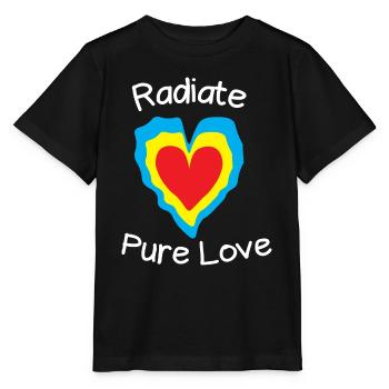 Radiate pure love - Stanley/Stella MINI CREATOR Kids’ T-Shirt - black - Front - Mikhail (115cm)