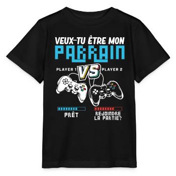 Do you want to be My Godfather Gamer Godfather Geek - Stanley/Stella MINI CREATOR Kids’ T-Shirt - black - Front - Mikhail (115cm)