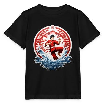 Kung-fu - T-shirt bio MINI CREATOR Stanley/Stella Enfant - noir - Devant - Mikhail (115cm)