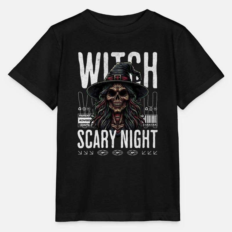 Witch Scary Night Halloween - Stanley/Stella Kinder T-Shirt MINI CREATOR  - Schwarz