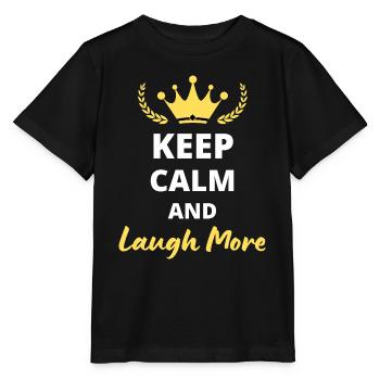 Bleiben Sie ruhig und lachen Sie mehr - Stanley/Stella Kinder T-Shirt MINI CREATOR  - Schwarz - Vorne - Mikhail (115cm)