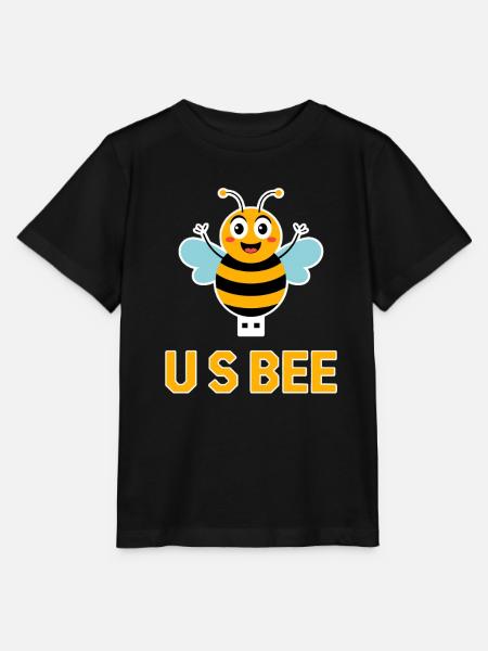 USBEE Biene Mit USB Stick - Stanley/Stella Kinder T-Shirt MINI CREATOR - Schwarz