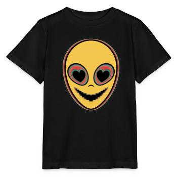 Psychédélique Alien Face Ravers - T-shirt bio MINI CREATOR Stanley/Stella Enfant - noir - Devant - Mikhail (115cm)