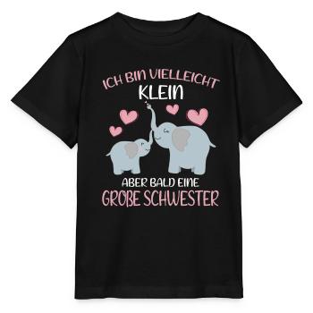 Maybe small, but soon big sister - Stanley/Stella MINI CREATOR Kids’ T-Shirt - black - Front - Mikhail (115cm)