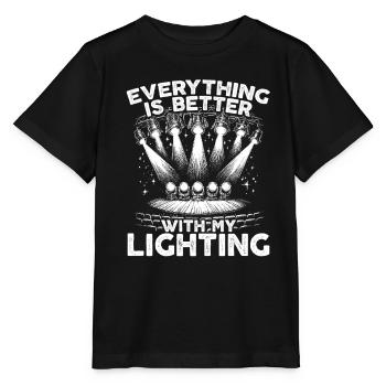 Lighting technician Lighting technician Lighting technology - Stanley/Stella MINI CREATOR Kids’ T-Shirt - black - Front - Mikhail (115cm)
