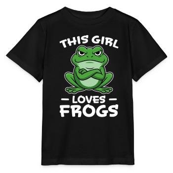Frosch Spruch Mädchen Lustiges Frösche Geschenk - Stanley/Stella Kinder T-Shirt MINI CREATOR  - Schwarz - Vorne - Mikhail (115cm)
