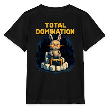 Pixel-Hase der Macht – Total Domination - Stanley/Stella Kinder T-Shirt MINI CREATOR  - Schwarz - Vorne - Mikhail (115cm)