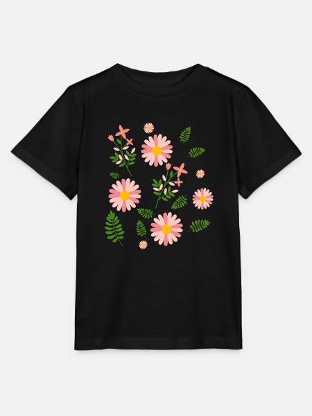 Florales Blumenshirt - Stanley/Stella Kinder T-Shirt MINI CREATOR - Schwarz