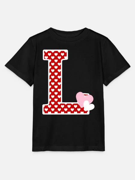 Buchstabe l Herz - Stanley/Stella Kinder T-Shirt MINI CREATOR  - Schwarz