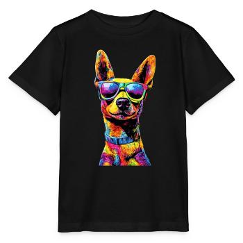 Jouet russe Terrier Chien Jouet russe Russkiy - T-shirt bio MINI CREATOR Stanley/Stella Enfant - noir - Devant - Mikhail (115cm)
