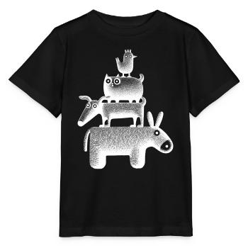 Stadtmusikanten "White" - Stanley/Stella Kinder T-Shirt MINI CREATOR  - Schwarz - Vorne - Mikhail (115cm)