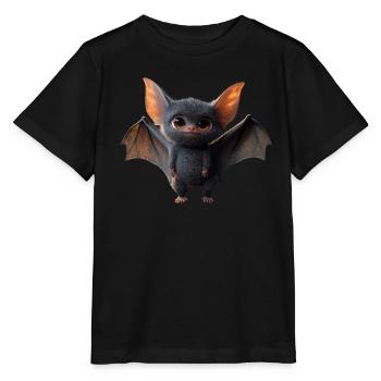 Fledermaus Flughund Vampir Bat Süße Fledemäuse - Stanley/Stella Kinder T-Shirt MINI CREATOR  - Schwarz - Vorne - Mikhail (115cm)