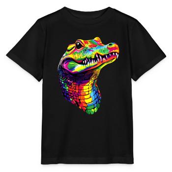 Krokodil Alligator Reptilien Kroko Liebe Krokodile - Stanley/Stella Kinder T-Shirt MINI CREATOR  - Schwarz - Vorne - Mikhail (115cm)