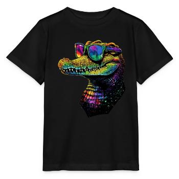 Krokodil Alligator Reptilien Kroko Liebe Krokodile - Stanley/Stella Kinder T-Shirt MINI CREATOR  - Schwarz - Vorne - Mikhail (115cm)