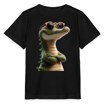 Krokodil Alligator Reptilien Kroko Liebe Krokodile - Stanley/Stella Kinder T-Shirt MINI CREATOR  - Schwarz - Vorne - Mikhail (115cm)