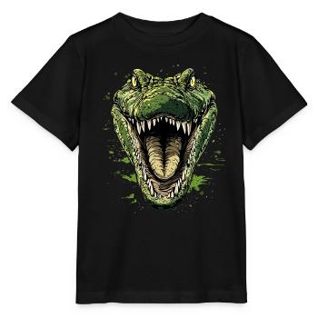 Krokodil Alligator Reptilien Kroko Liebe Krokodile - Stanley/Stella Kinder T-Shirt MINI CREATOR  - Schwarz - Vorne - Mikhail (115cm)