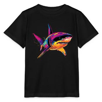 requin requin tigre requin plongeur requins mignons grand requin blanc - T-shirt bio MINI CREATOR Stanley/Stella Enfant - noir - Devant - Mikhail (115cm)