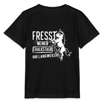 Fresst meinen Chalkstaub ihr Langweiler! - Stanley/Stella Kinder T-Shirt MINI CREATOR  - Schwarz - Vorne - Mikhail (115cm)