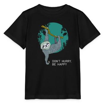 paresseux lent lent paresseux adolescent dormir fatigué - T-shirt bio MINI CREATOR Stanley/Stella Enfant - noir - Devant - Mikhail (115cm)