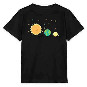 Planet Freunde Sonne Erde Mond - Stanley/Stella Kinder T-Shirt MINI CREATOR  - Schwarz - Vorne - Mikhail (115cm)