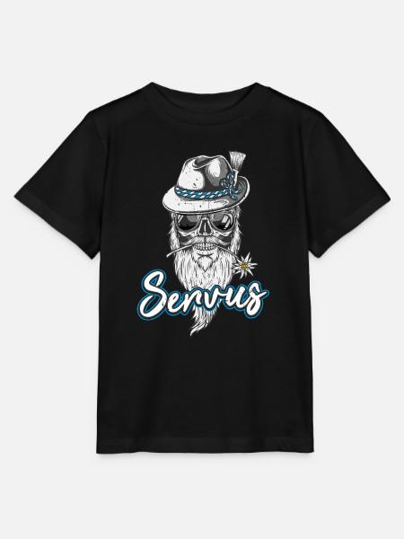 Servus Cooler Bayern Totenkopf bayrischer Bua - Stanley/Stella Kinder T-Shirt MINI CREATOR - Schwarz