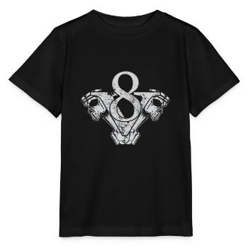 V8 Skull Cylinder Engine PS Turbo Car Lover - Stanley/Stella MINI CREATOR Kids’ T-Shirt - black - Front - Mikhail (115cm)