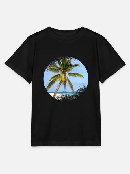 Malediven Palme - Stanley/Stella Kinder T-Shirt MINI CREATOR - Schwarz