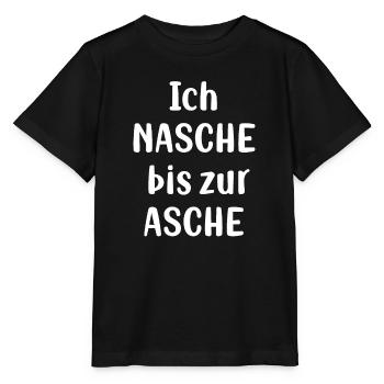 Funny sweet tooth motif I nibble to the ashes - Stanley/Stella MINI CREATOR Kids’ T-Shirt - black - Front - Mikhail (115cm)